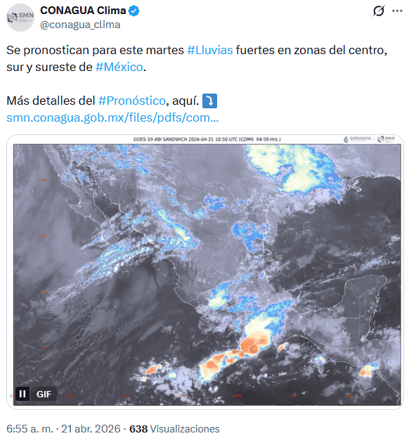 X /@conagua_clima&nbsp;