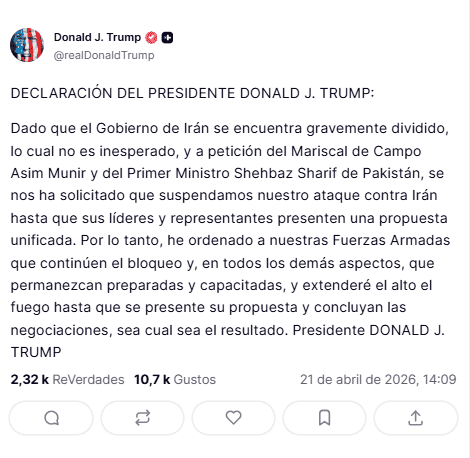 Truth Social / @realDonaldTrump&nbsp;