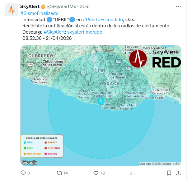 &nbsp;X / @SkyAlertMx