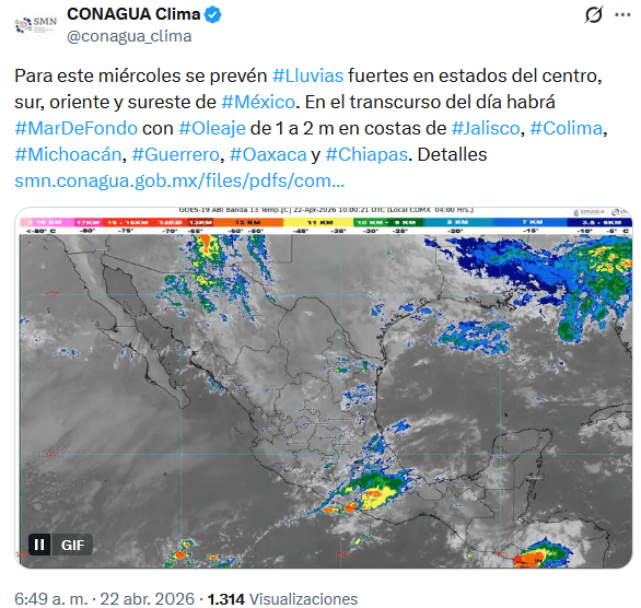 X /@conagua_clima&nbsp;