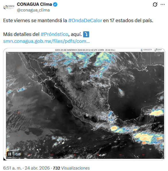 X / @conagua_clima&nbsp;