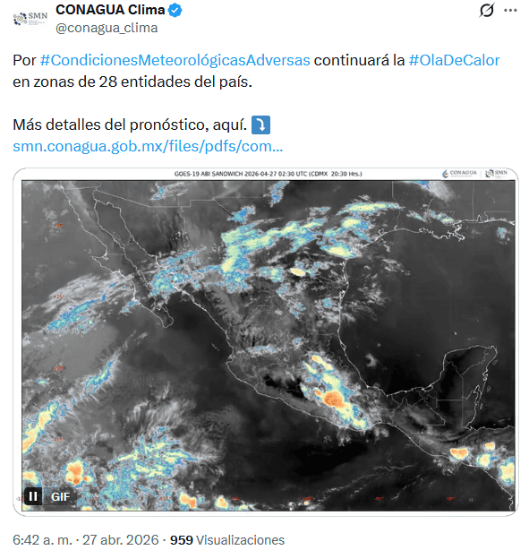 X /@conagua_clima&nbsp;