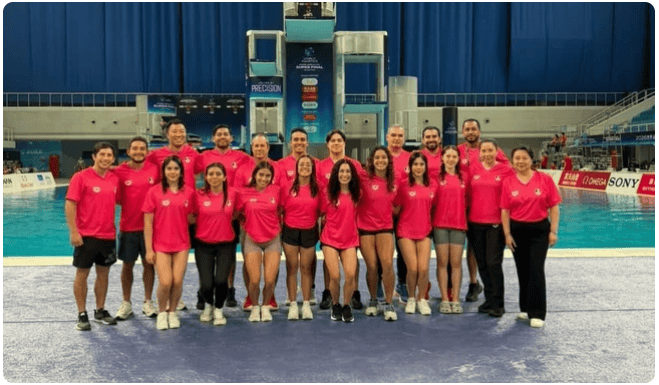 &nbsp;Las y los atletas que van por la élite en el campeonato mundial de clavados. ESPECIAL