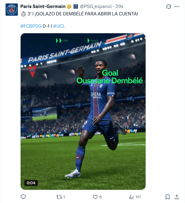 &nbsp;X / @PSG_espanol