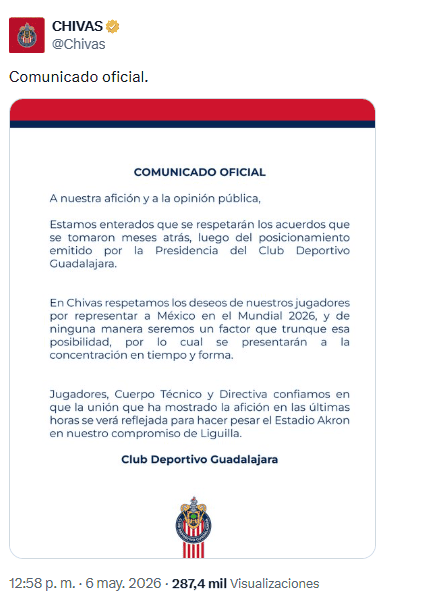 X / @Chivas&nbsp;