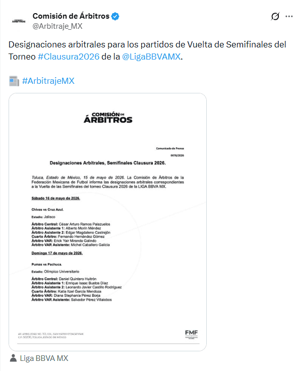 X / @Arbitraje_MX&nbsp;