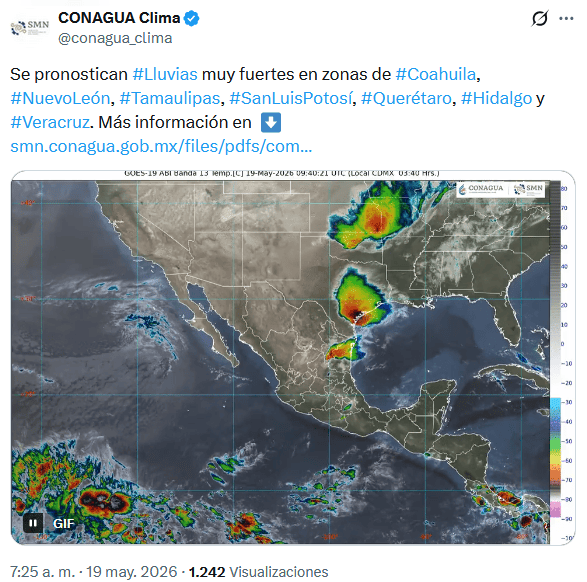 &nbsp;X / @conagua_clima