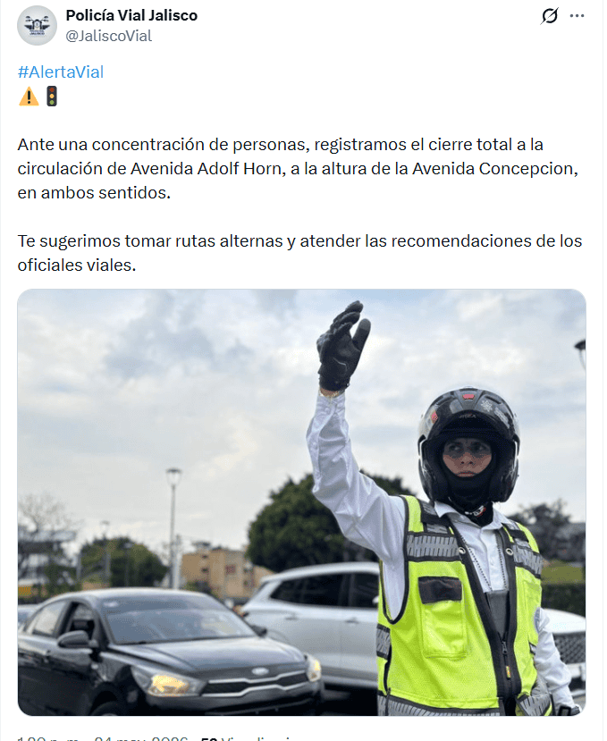 &nbsp;Al momento se registra cierre vial total en Adolf Horn, informó la Comisaría Vial del Estado. ESPECIAL