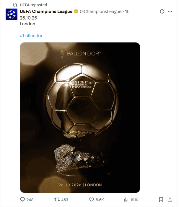 X / @ChampionsLeague&nbsp;
