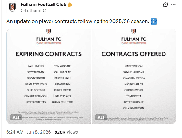 &nbsp;X / @FulhamFC