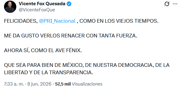 X / @VicenteFoxQue&nbsp;