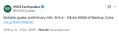 X / @USGS_Quakes 