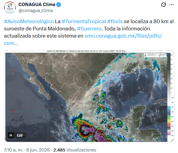 &nbsp;X / @conagua_clima