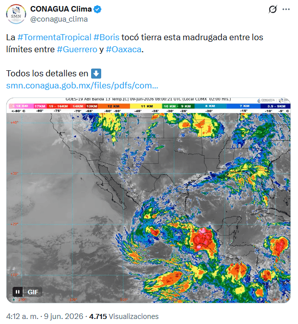 X / @conagua_clima&nbsp;
