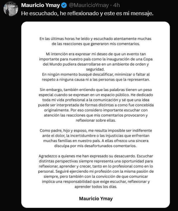 Captura de pantalla. X / @MauricioYmay Captura de pantalla. X / @MauricioYmay