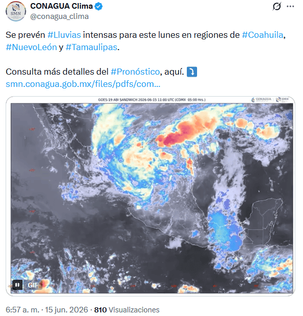 X / @conagua_clima&nbsp;