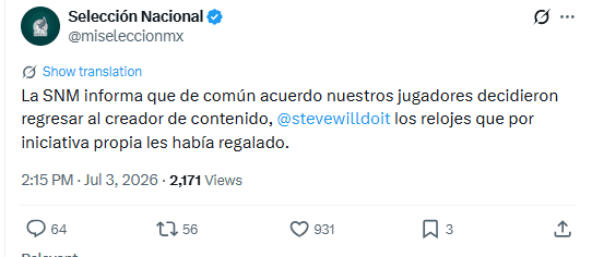 &nbsp;X / @miseleccionmx