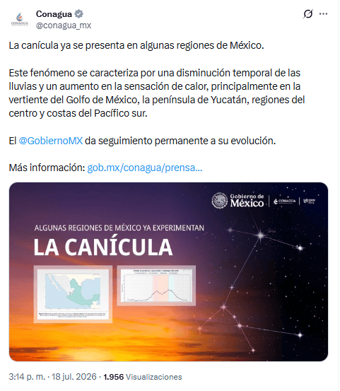 X / @conagua_mx&nbsp;