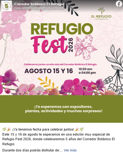 &nbsp;FACEBOOK / CORREDOR BOTÁNICO EL REFUGIO