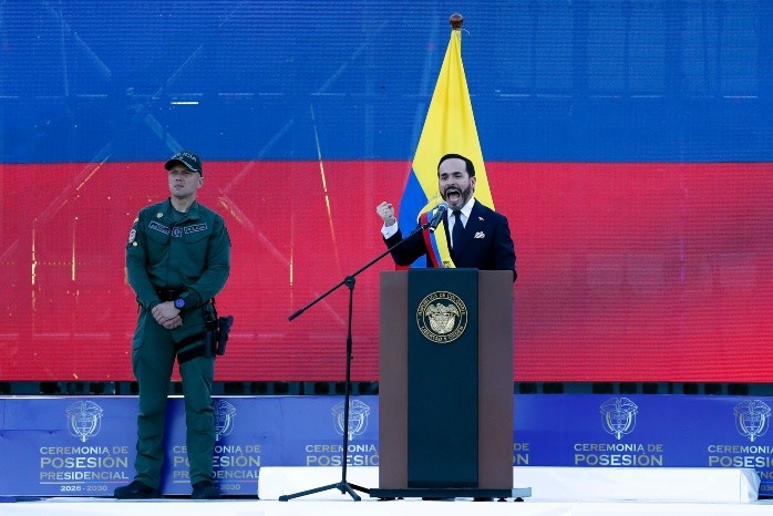 AME7090. CALI (COLOMBIA), 07/08/2026.- El presidente de Colombia, Abelardo de la Espriella, pronuncia un discurso donde manifestó que el país necesita una 