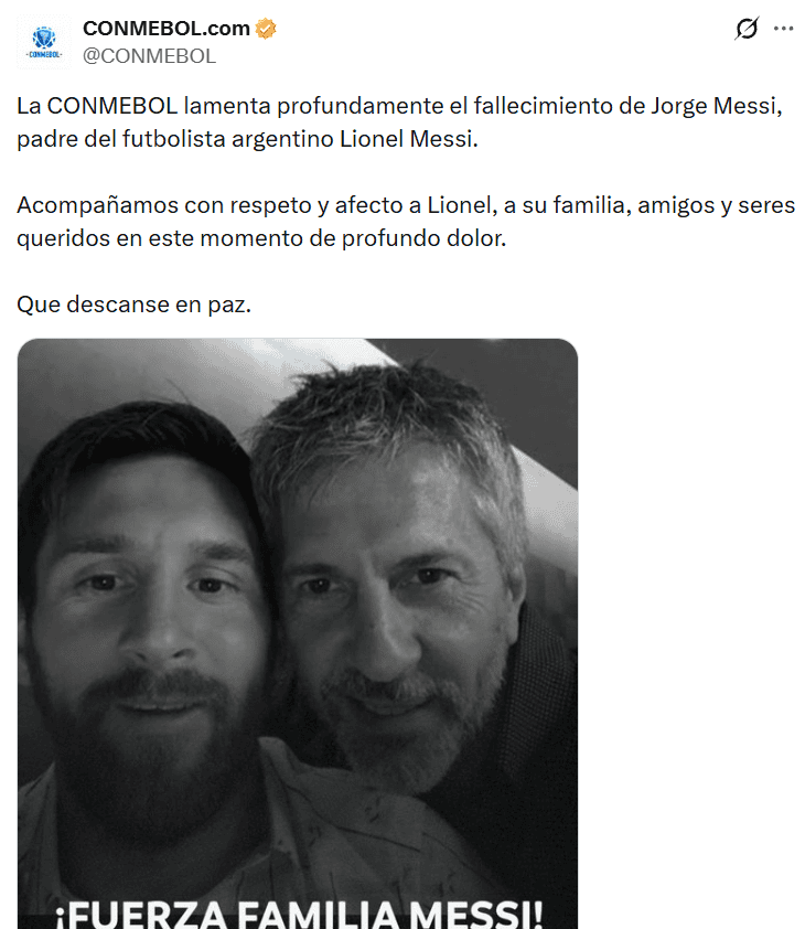 &nbsp;ESPECIAL / X: @CONMEBOL