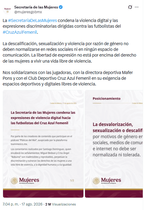 X / @mujeresgobmx&nbsp;