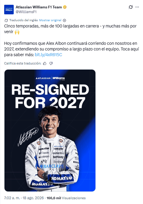 X / @WilliamsF1&nbsp;
