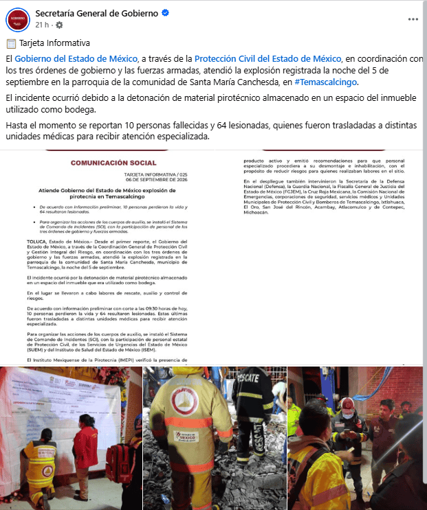 FACEBOOK / Secretaría General de Gobierno&nbsp;