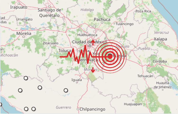 &nbsp;Sismo en Puebla. ESPECIAL / SSN