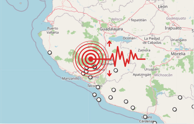 &nbsp;Sismo en Jalisco. ESPECIAL / SSN