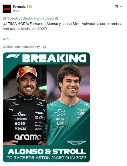 X / @F1&nbsp;