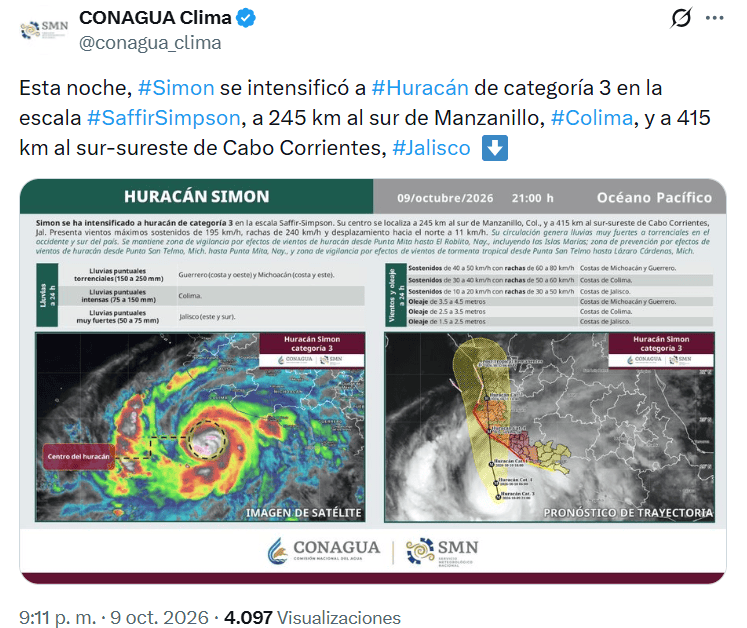 &nbsp;X / @conagua_clima