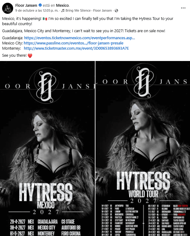 FACEBOOK / Floor Jansen&nbsp;